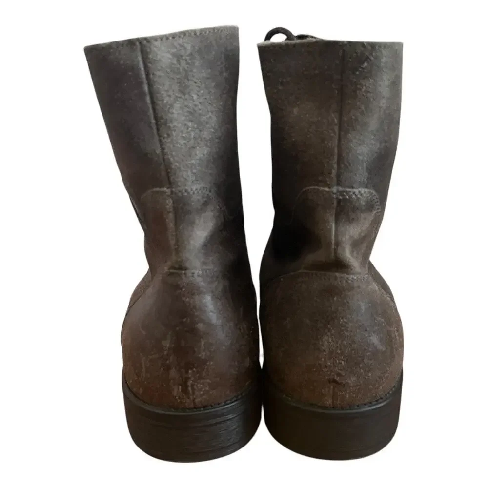 ASTON GREY Collection Brooklyn Gray Leather Combat Boots size 12